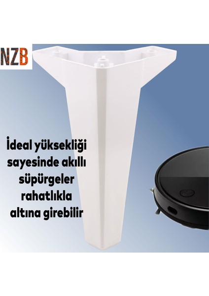 Mobilya Kanepe Sehpa Tv Ünitesi Koltuk Ayağı 18 cm Beyaz Baza Ayak 4 Adet