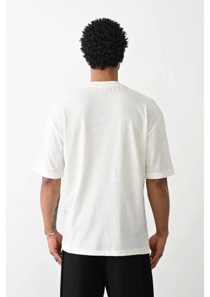 Baskılı Oversize T-Shirt - Beyaz fırsatları