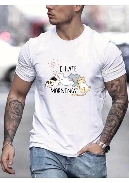 Baskılı Oversize T-Shirt - Beyaz