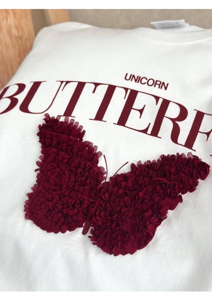 Bordo Butterfly Kelebek Tül Detaylı Kız Çocuk Alt Üst Tayt Takım fiyatları