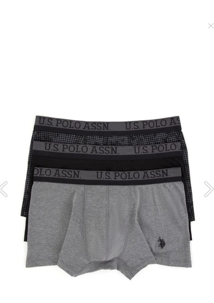 Erkek, Lisanslı, Uspa, Siyah, 3'lü Boxer Set