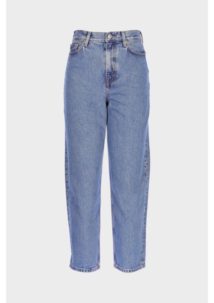 Ariana Açık Mavi Yüksek Bel Patı Fermuarlı Mom Jean Pantolon C 4525-189