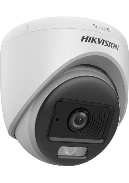 Hikvision Tvı-Ahd 2mp 2.8mm Sabit Lensli Colorvu Ir Turret Dome Analog Kamera (DS-2CE70DF0T-LPFS)
