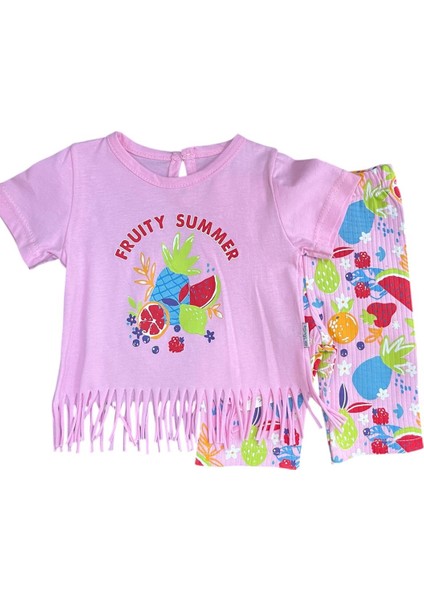 Fruity Summer Kız Bebek Püsküllü Ikili Alt Üst Takım 6,912,18AY