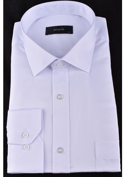 ADV-2610 Mikro Saten Klasik Gömlek /beyaz/m
