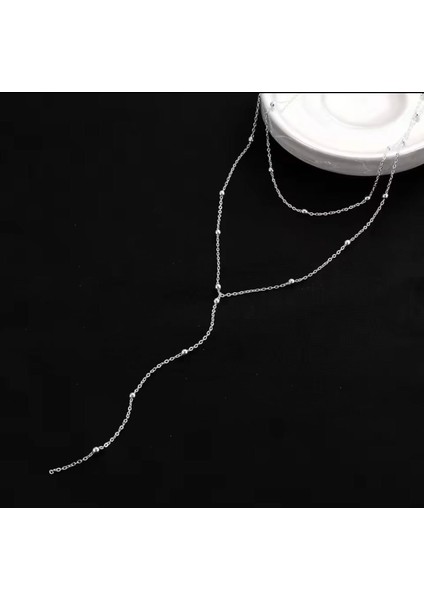 Gümüş Renk Dorika Topçuklu Çelik Kararmaz Şık Trend Kolye fiyatları