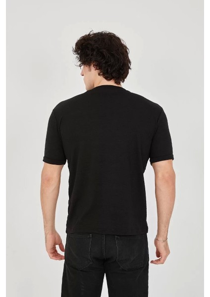 Jakar Kumaş Slim Fit T-Shirt - Siyah modelleri