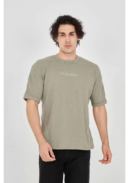 Jakar Kumaş Rahat Kol T-Shirt - Açık Yeşil fiyatları