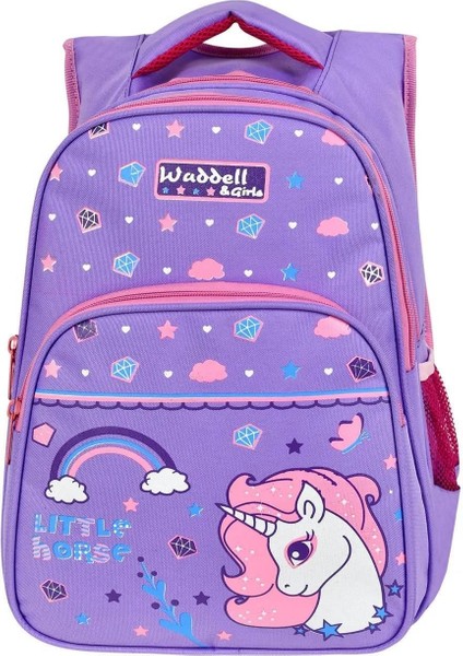 Lila Kristal Unicorn Okul Çantası + Beslenme Unicorn Çanta Ilkokul Çantası Sırt Çantası Atcık Çanta modelleri