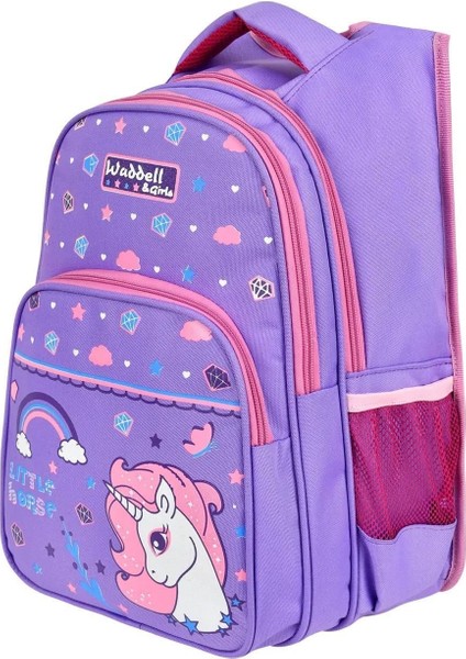 Lila Kristal Unicorn Okul Çantası + Beslenme Unicorn Çanta Ilkokul Çantası Sırt Çantası Atcık Çanta fırsatları