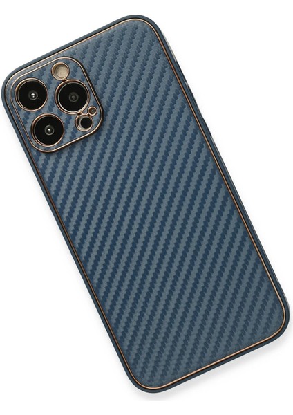 Iphone 13 Pro Max Kılıf Coco Karbon Silikon - Mavi Mrayd