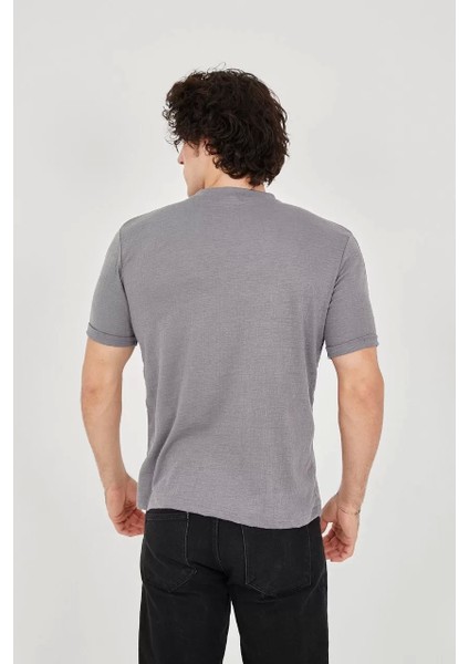 Jakar Kumaş Slim Fit T-Shirt - Boyalı Gri indirimleri
