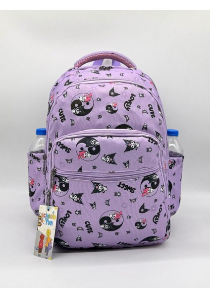 Lila Karakter Desenli Kalemlik Beslenme Kız Çocuğu Ilkokul Çantası Takım Ilk Okul Çantası modelleri