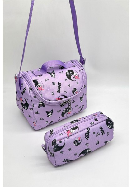 Lila Karakter Desenli Kalemlik Beslenme Kız Çocuğu Ilkokul Çantası Takım Ilk Okul Çantası fırsatları