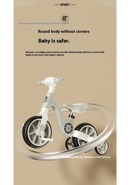 Pedallı Çok Fonksiyonlu Çocuk Denge Arabası 1 A 3-6 Yaş Bebek Scooter Üç Tekerlekli Bisiklet Çocuklar 2'si 1 Arada Üç Tekerlekli Bisiklet (Yurt Dışından)