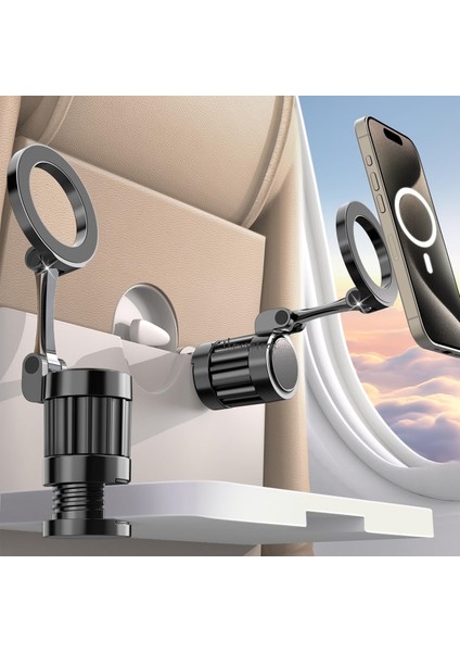 360 Dönebilen Araç Içi Telefon Tutucu Kıskaçlı Magsafe Destekli Masa Üstü Uzayabilen Sıkıştırmalı