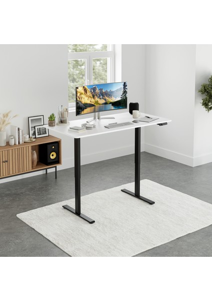 Uprise Yükseklik Ayarlı Masa | Çift Motorlu | Güçlü-Dengeli-Stabil 180 Cm (Lak Beyaz)