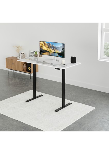 Uprise Yükseklik Ayarlı Masa | Çift Motorlu | Güçlü-Dengeli-Stabil 180 Cm (Lak Beyaz)
