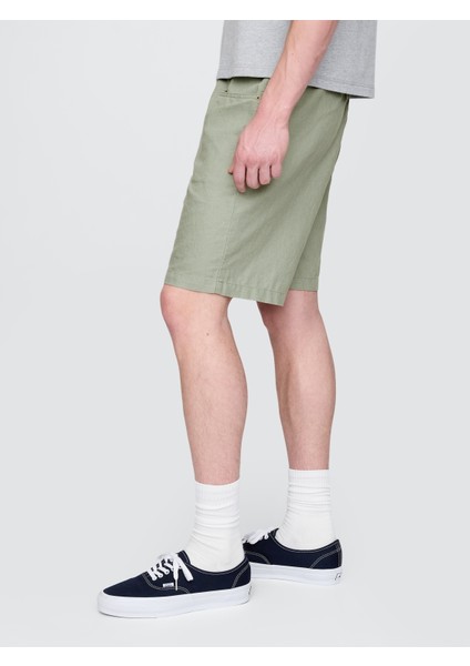 Erkek Yeşil Keten Şort indirimleri
