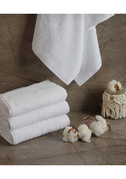Beyaz El Yüz Havlusu Otel Havlusu 10 Adet %100 Pamuk 230 gr 50 x 90 cm