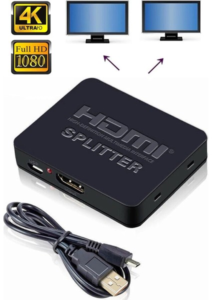3140 4K 2 Port HDMI Splitter Switch Çoklayıcı Çoğaltıcı Ekran Adaptör