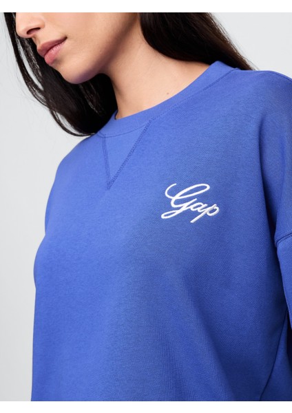 Kadın Mavi Vintagesoft Oversized Gap Logo Sweatshirt