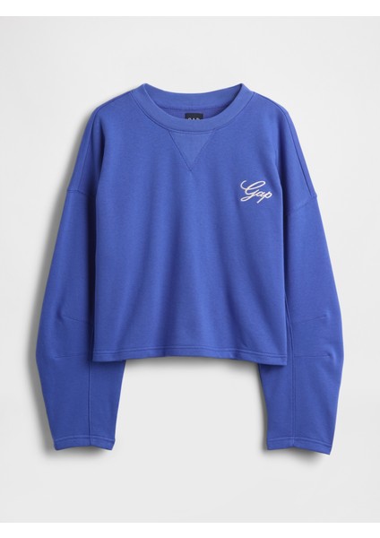 Kadın Mavi Vintagesoft Oversized Gap Logo Sweatshirt