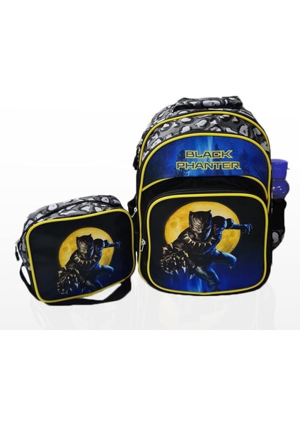 Black Panter Çanta + Beslenme - Kara Panter Okul Çantası Erkek Çanta Çocuk Sırt Çantası Bp2