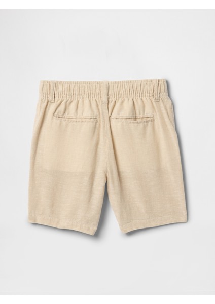 Erkek Bebek Bej Keten Pamuk Karışımlı Şort fiyatları
