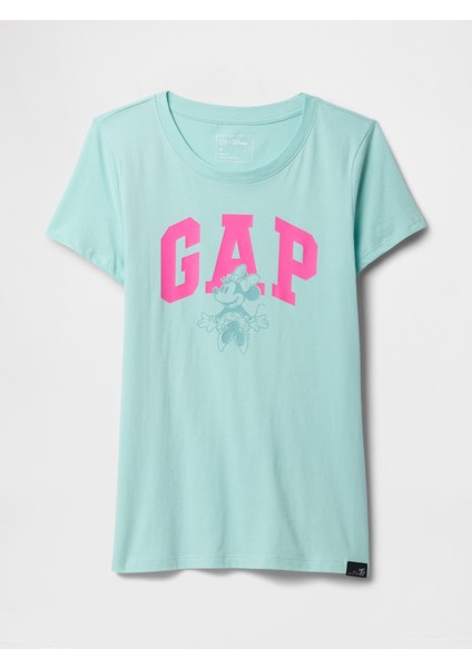 Kadın Yeşil Disney Minnie Mouse Gap Logo T-Shirt
