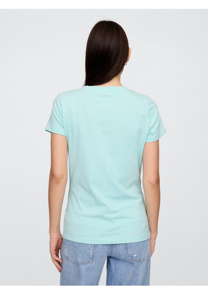 Kadın Yeşil Disney Minnie Mouse Gap Logo T-Shirt