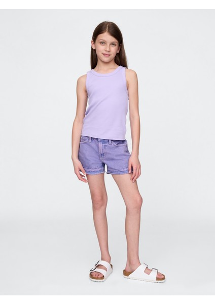 Kız Çocuk Mor Kids Low Rise Stride Denim Şortlar