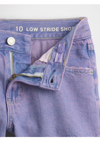 Kız Çocuk Mor Kids Low Rise Stride Denim Şortlar