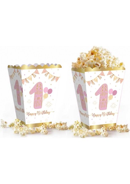 Pembe Yaldızlı 1 Yaş Mısır Kutusu 8 Adet