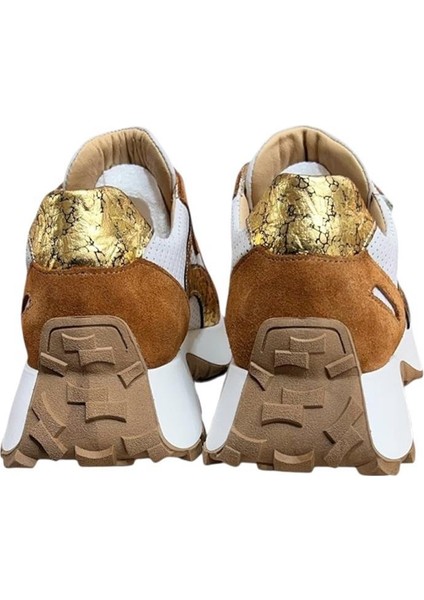 Beyaz Hakiki Deri Taba Garnili Comfort Taban Bağcıklı Sneaker modelleri
