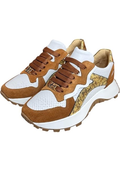 Beyaz Hakiki Deri Taba Garnili Comfort Taban Bağcıklı Sneaker fırsatları