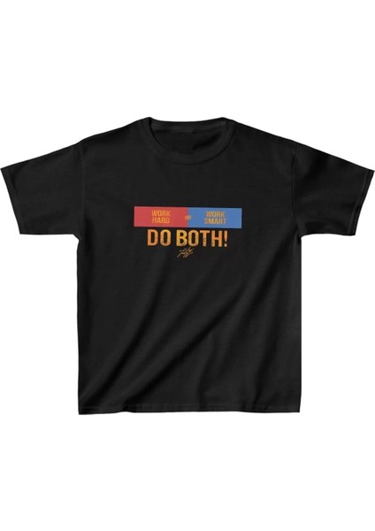 Unisex Çocuk Baskılı T-Shirt - Siyah