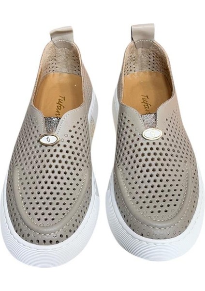 Vizon Hakiki Deri Delikli Hafif Comfort Taban Sneaker