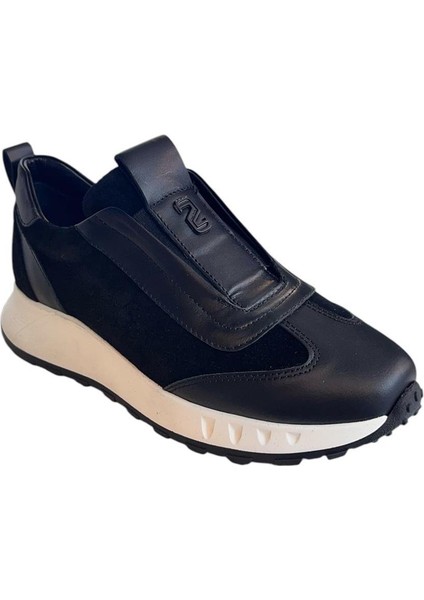 Siyah Hakiki Deri Süet Comfort Taban Sneaker fiyatları