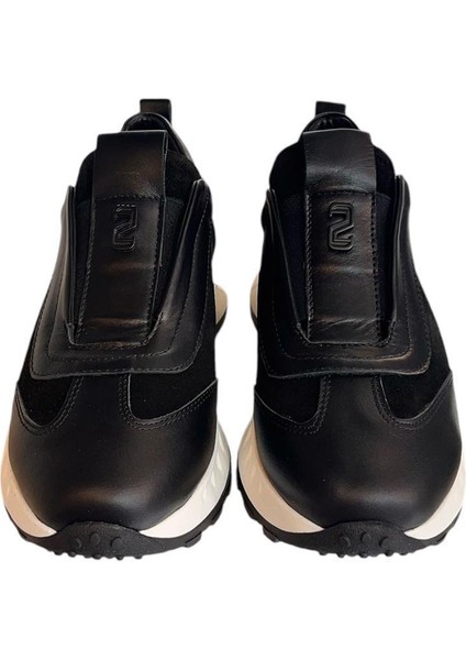 Siyah Hakiki Deri Süet Comfort Taban Sneaker modelleri