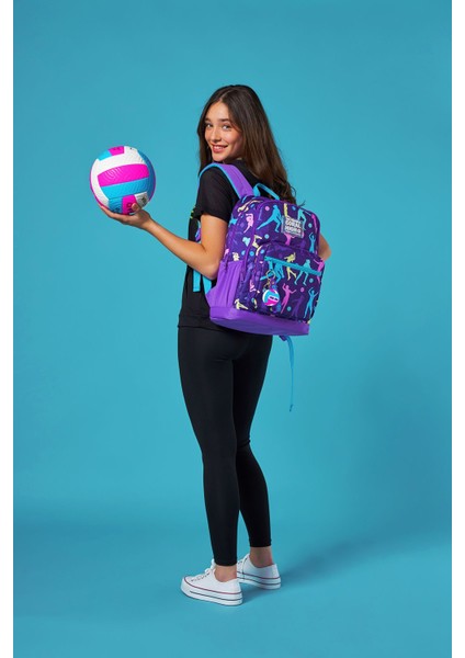Mor Voleybol Desenli Okul Sırt Çantası 23636 fiyatları