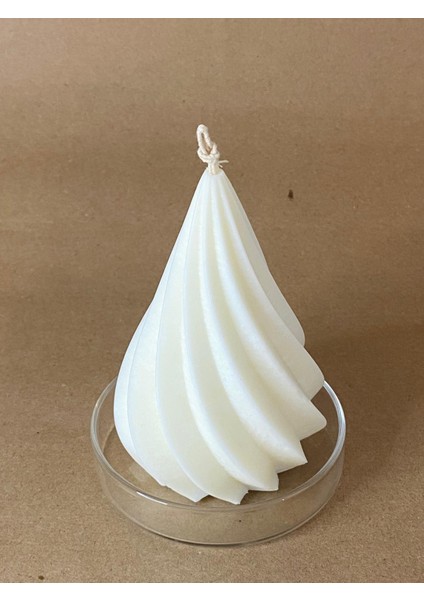 Dekoratif Spiral Beyaz Vanilya Kokulu Soya Mumu fiyatları