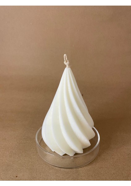 Dekoratif Spiral Beyaz Vanilya Kokulu Soya Mumu fırsatları