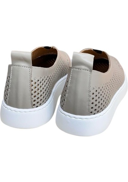 Vizon Hakiki Deri Delikli Hafif Comfort Taban Sneaker