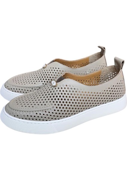 Vizon Hakiki Deri Delikli Hafif Comfort Taban Sneaker