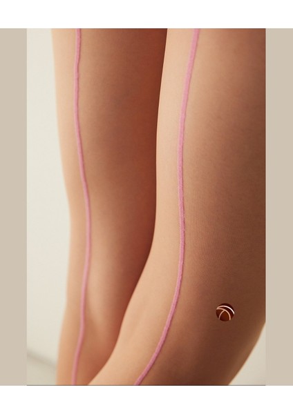 Colorful Infinity 20 Den Arkası Mavi/turuncu/pembe Çizgili 57 Ten Külotlu Çorap