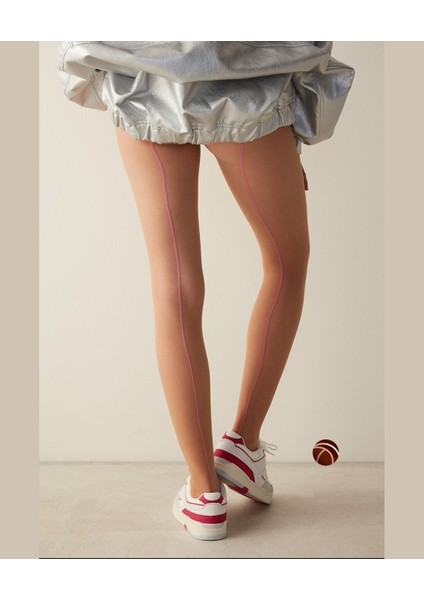 Colorful Infinity 20 Den Arkası Mavi/turuncu/pembe Çizgili 57 Ten Külotlu Çorap fiyatları