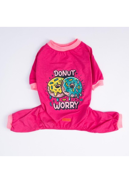 Donut Worry Kedi Köpek Pijaması - Kedi Köpek Tulumu - Kedi Köpek Kıyafeti indirimleri