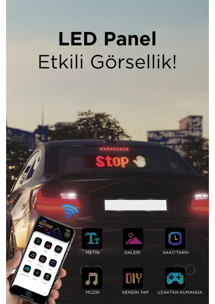 RP1259 LED Matrix Panel 16X96CM Telefon Kontrollü Kayar LED Animasyon Aydınlatma