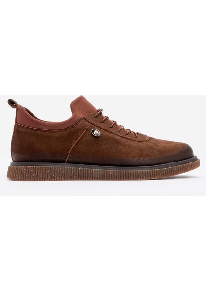 Erkek Gerçek Deri Bağcıksız Comfort Casual Ayakkabı Pc 61896 Nubuk Kahve